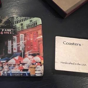Handcrafted Fenway park coasters (4)